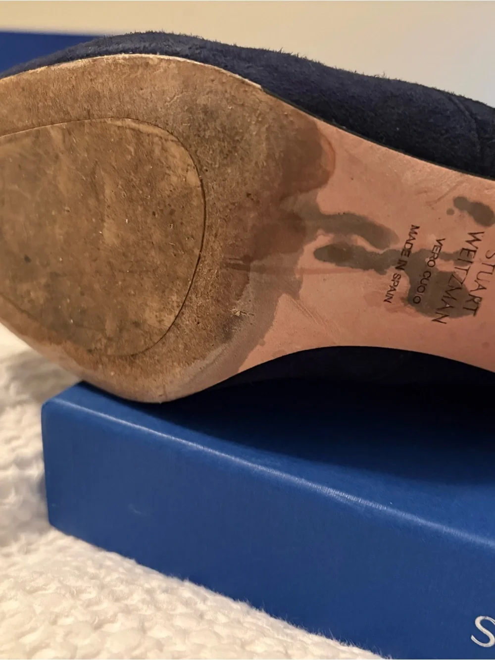 Stuart Weitzman Navy Suede Over-the-Knee Boots Size 7.0